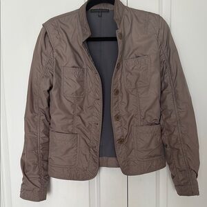 Brown Quilted Lightweight Jacket with Satin Finish